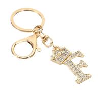 PATIKIL Initial Letter Keychain, Letter F Crown Design Charm with Crystal Diamonds Decorative Alphabet Pendants for Bag Backpack DIY Craft, Gold Tone