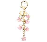 PATIKIL Initial Letter Keychain, Letter-G Keychains Cute Flower Women Bling Love You Heart Key Chain for Bag Backpack Purse Car Keys Cup Accessories, Pink