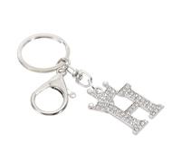 PATIKIL Initial Letter Keychain, Letter H Crown Design Charm with Crystal Diamonds Decorative Alphabet Pendants for Bag Backpack DIY Craft, Silver Tone