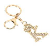 PATIKIL Initial Letter Keychain, Letter K Crown Design Charm with Crystal Diamonds Decorative Alphabet Pendants for Bag Backpack DIY Craft, Gold Tone