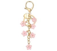 PATIKIL Initial Letter Keychain, Letter-K Keychains Cute Flower Women Bling Love You Heart Key Chain for Bag Backpack Purse Car Keys Cup Accessories, Pink