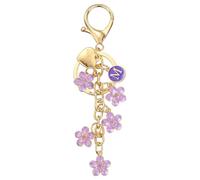 PATIKIL Initial Letter Keychain, Letter-M Keychains Cute Flower Women Bling Love You Heart Key Chain for Bag Backpack Purse Car Keys Cup Accessories, Purple