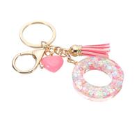 PATIKIL Initial Letter Keychain, Letter O Heart Design Charm with Tassels Decorative Alphabet Pendants for Bag Backpack DIY Craft, Pink