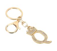 PATIKIL Initial Letter Keychain, Letter Q Crown Design Charm with Crystal Diamonds Decorative Alphabet Pendants for Bag Backpack DIY Craft, Gold Tone
