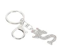 PATIKIL Initial Letter Keychain, Letter S Crown Design Charm with Crystal Diamonds Decorative Alphabet Pendants for Bag Backpack DIY Craft, Silver Tone