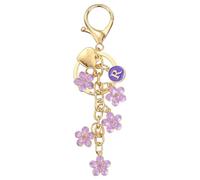 PATIKIL Initial Letter Keychain, Letter-S Keychains Cute Flower Women Bling Love You Heart Key Chain for Bag Backpack Purse Car Keys Cup Accessories, Purple