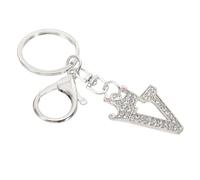 PATIKIL Initial Letter Keychain, Letter V Crown Design Charm with Crystal Diamonds Decorative Alphabet Pendants for Bag Backpack DIY Craft, Silver Tone