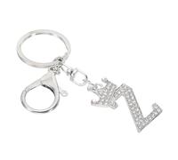 PATIKIL Initial Letter Keychain, Letter Z Crown Design Charm with Crystal Diamonds Decorative Alphabet Pendants for Bag Backpack DIY Craft, Silver Tone
