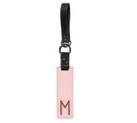 PATIKIL Initial Letter Keychain, PU Leather Key Fob Cute Alphabet Keychain for Bag Backpack Handbag Purse Car Keys, Pale Pink (Letter M)