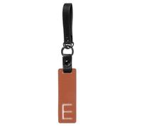 PATIKIL Initial Letter Keychain, PU Leather Key Fob Cute Alphabet Keychain for Bag Backpack Handbag Purse Car Keys, Brown (Letter E)