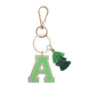 PATIKIL Initial Letter Keychain, Resin Cute Alphabet Keychains with Tassel Letter-A Pendant Charm for Women Key Purse Bags Accessories, Green