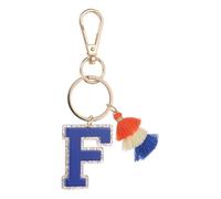 PATIKIL Initial Letter Keychain, Resin Cute Alphabet Keychains with Tassel Letter-F Pendant Charm for Women Key Purse Bags Accessories, Dark Blue