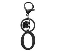 PATIKIL Initial Letter O Keychain, Stainless Steel Heart Alphabet Key Ring DIY Pendant Keychain for Women Bag Charm Purse Gift Handbag Backpack, Black