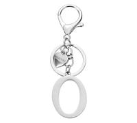 PATIKIL Initial Letter O Keychain, Stainless Steel Heart Alphabet Key Ring DIY Pendant Keychain for Women Bag Charm Purse Gift Handbag Backpack, Silver