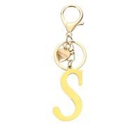 PATIKIL Initial Letter S Keychain, Stainless Steel Heart Alphabet Key Ring DIY Pendant Keychain for Women Bag Charm Purse Gift Handbag Backpack, Gold