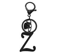 PATIKIL Initial Letter Z Keychain, Stainless Steel Heart Alphabet Key Ring DIY Pendant Keychain for Women Bag Charm Purse Gift Handbag Backpack, Black