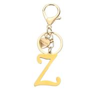 PATIKIL Initial Letter Z Keychain, Stainless Steel Heart Alphabet Key Ring DIY Pendant Keychain for Women Bag Charm Purse Gift Handbag Backpack, Gold