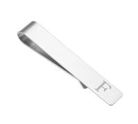 PATIKIL Initial Tie Clip for Men, Stainless Steel Letter F Alphabet Necktie Bar Pinch Clips 26 Letters A-Z with Gift Box for Regular Ties Wedding Father's Day, Silver Tone