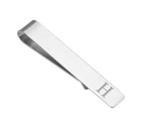 PATIKIL Initial Tie Clip for Men, Stainless Steel Letter H Alphabet Necktie Bar Pinch Clips 26 Letters A-Z with Gift Box for Regular Ties Wedding Father's Day, Silver Tone