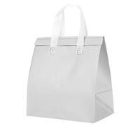 PATIKIL Insulated Take Away Bags, 25 Pcs Insulation Cooler Bag Grocery Thermal Bags 11.8 x 7.9 x 12.6 Inch for Hot Cold Frozen Food Delivery, White