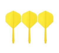PATIKIL Integrated Dart Shaft and Flights, 3 Pack 2BA Lightweight Plastic Dart Flight Accessory Standard Shape, Yellow