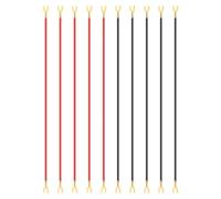 PATIKIL Interconnect Circuit Wire, 10 Pcs 200 mm Circuit Wire Connectors Physics Experiment Basic Beginner Kit for Physics Laboratory Electricity Connection, U-Shaped Fork, Black/Red