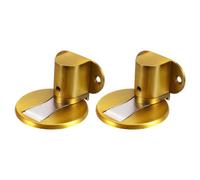 PATIKIL Invisible Magnet Door Stop, 2 Pack No Drilling Adjustable Floor Mount Door Stop Holder with Self Adhesive & Screw Mount for Home Office Bedroom Keep Door Open, Yellow Bronze