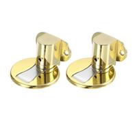 PATIKIL Invisible Magnet Door Stop, 2 Pack No Drilling Adjustable Floor Mount Door Stop Holder with Self Adhesive & Screw Mount for Home Office Bedroom Keep Door Open, Bright Gold