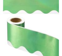 PATIKIL Iridescent Bulletin Board Border, 33 Feet Poster Chalkboard Cork Decoration Scalloped Borders Wall Decor for Classroom Office Locker, Green