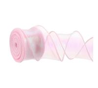 PATIKIL Iridescent Organza Ribbon 1-1/2 Inch x 10 Yard, Sheer Wired Shimmer Chiffon Ribbons Sparkly Fishtail Yarn Gift Ribbons for Gift Wrapping Floral Bouquet, Pink