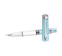 PATIKIL Iridium-Tipped Nib Fountain Pen, 1 Pack Calligraphy Pen Clear Barrel Smooth Writing with Refillable Ink Converter for Office Journaling Calligraphy Gift, Blue