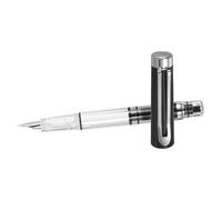PATIKIL Iridium-Tipped Nib Fountain Pen, 1 Pack Calligraphy Pen Clear Barrel Smooth Writing with Refillable Ink Converter for Office Journaling Calligraphy Gift, Black
