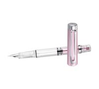 PATIKIL Iridium-Tipped Nib Fountain Pen, 1 Pack Calligraphy Pen Clear Barrel Smooth Writing with Refillable Ink Converter for Office Journaling Calligraphy Gift, Pink