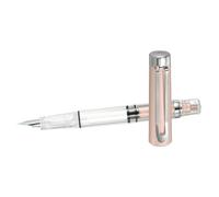 PATIKIL Iridium-Tipped Nib Fountain Pen, 1 Pack Calligraphy Pen Clear Barrel Smooth Writing with Refillable Ink Converter for Office Journaling Calligraphy Gift, Rose Gold