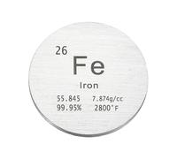 PATIKIL Iron Disc, 1 Inch Fe Density Circle Sheets Plates High Density Element Cube Unique Metal Periodic Table for Collections Lab Experiment Chemistry Teacher Scientific