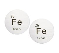 PATIKIL Iron Metal Density Circle Sheets Plates Fe 50.8x2mm 2Pcs | 99.95% Pure Element Chemistry Periodic Table Design for Educational Teacher Scientific Element Collection Lab Experiment