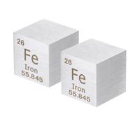 PATIKIL Iron Metal Density Cube Fe 20x20x20mm 2Pcs | 99.95% Pure Element Chemistry Periodic Table Design for Educational Teacher Scientific Element Collection Lab Experiment