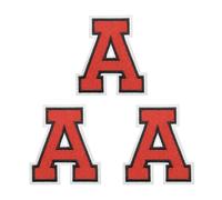 PATIKIL Iron on Letter Patches, 3 Pack Chenille Letter Patches Embroidered Patch for Repairing Jeans Clothing Bags Hats Shirts Craft, Red Alphabet A