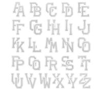 PATIKIL Iron on Letter Patches, 52Pcs Embroidered Letters A-Z Sew on Iron on Patches for Clothes Backpacks Hats DIY Accessories, Silver Tone 2inch Height