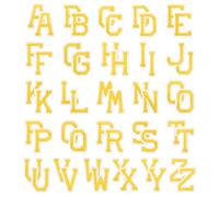 PATIKIL Iron on Letter Patches, 52Pcs Embroidered Letters A-Z Sew on Iron on Patches for Clothes Backpacks Hats DIY Accessories, Yellow 2inch Height