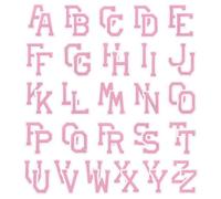 PATIKIL Iron on Letter Patches, 52Pcs Embroidered Letters A-Z Sew on Iron on Patches for Clothes Backpacks Hats DIY Accessories, Pink 2inch Height