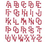PATIKIL Iron on Letter Patches, 52Pcs Embroidered Letters A-Z Sew on Iron on Patches for Clothes Backpacks Hats DIY Accessories, Red 2inch Height