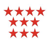 PATIKIL Iron-on Patches, 10 Pack 5 Star Sew Embroidered Patches Appliques Embellishments for Clothing Jackets Hat Backpack Repairing Decorations, Red