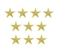 PATIKIL Iron-on Patches, 10 Pack 5 Star Sew Embroidered Patches Appliques Embellishments for Clothing Jackets Hat Backpack Repairing Decorations, Golden