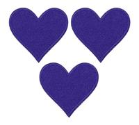 PATIKIL Iron-on Patches, 3 Pack Heart Shaped Sew Embroidered Patches Love Appliques Embellishments for Clothing Jackets Hat Backpack Repairing Decorations, Sapphire