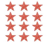 PATIKIL Iron on Star Patches, 12pcs Adhesive Applique Stars Rhinestone Glitter Crystal Stickers Patch Fabric Embellishments for DIY Crafts Clothing Jeans Repair, Red 4cm