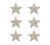 PATIKIL Iron on Star Patches, 6pcs Adhesive Applique Stars Silver Rhinestone Glitter Crystal Stickers Patch Fabric Embellishments for DIY Crafts Clothing Jeans Repair, Gray 6cm