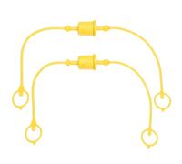 PATIKIL ISO-A 1/2 Hydraulic Coupler Male Dust Cap and Female Plug Cover, 2 Sets Hydraulic Quick Connect Coupling with Retention Ring Keeps Cap Connected to Hose, Yellow