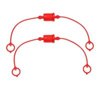 PATIKIL ISO-A 3/8 Hydraulic Coupler Male Dust Cap and Female Plug Cover, 2 Sets Hydraulic Quick Connect Coupling with Retention Ring Keeps Cap Connected to Hose, Red