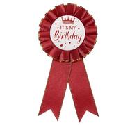 PATIKIL IT'S MY Birthday Pin, 5.9"x2.8" Tinplate Ribbon Badge Pin, Satin Fabric Award Ribbon for Birthday Party Decoration Women Men Adult Girl Boy, Wine Red